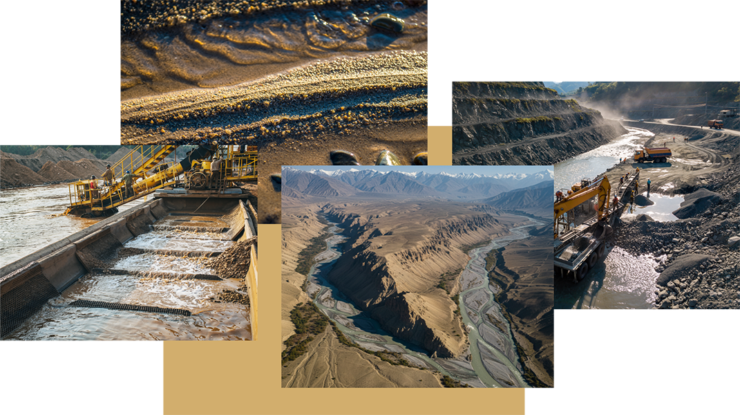 Geological surveys have confirmed the presence of placer gold along this corridor’s river systems. The JV positions Namwar Ventures to establish a scalable extraction operation backed by modern machinery and structured ground operations.